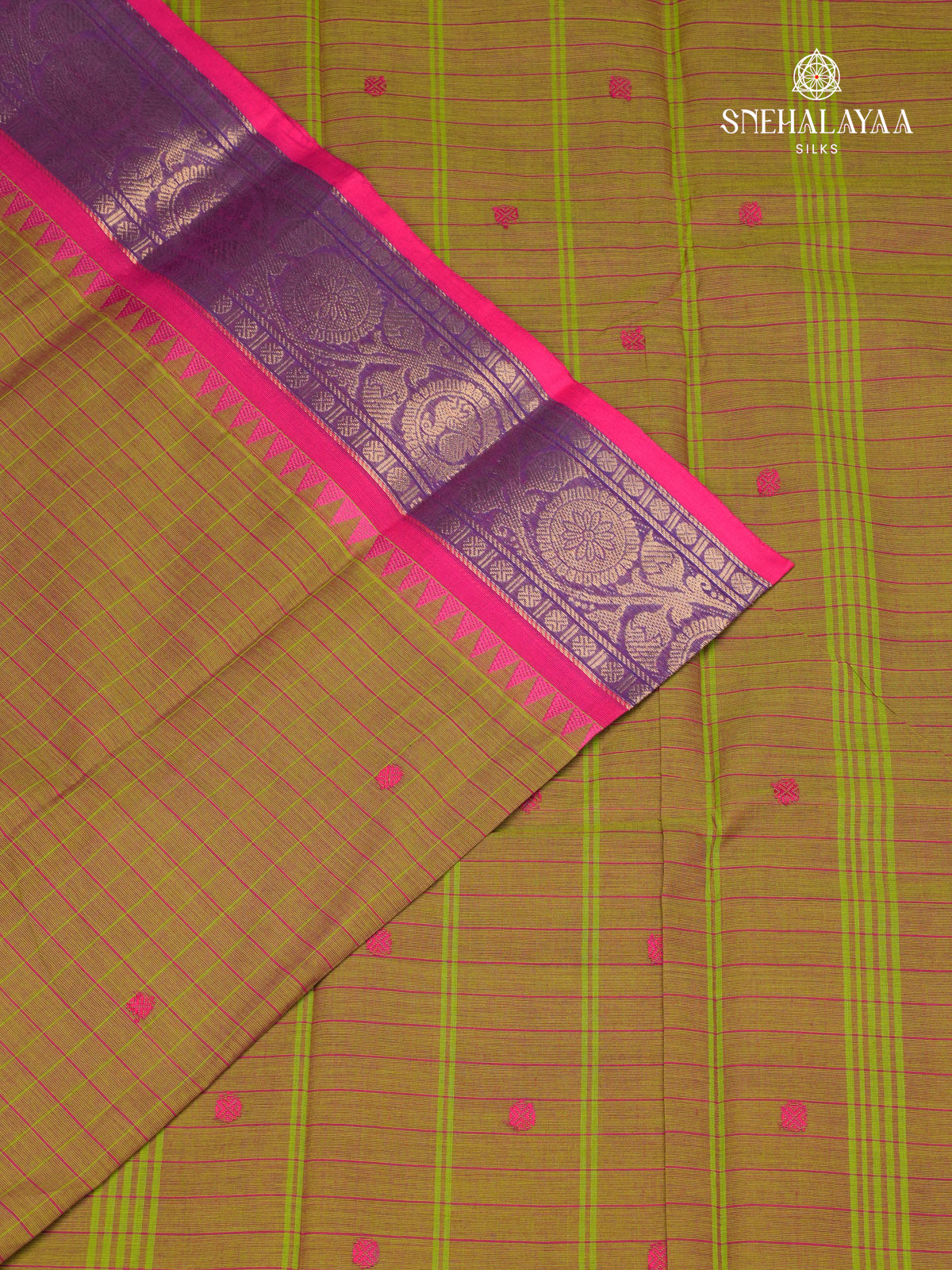 Mustard Kanchi Cotton Saree