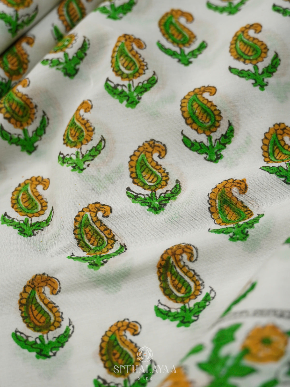 White Jaipur Cotton Saree