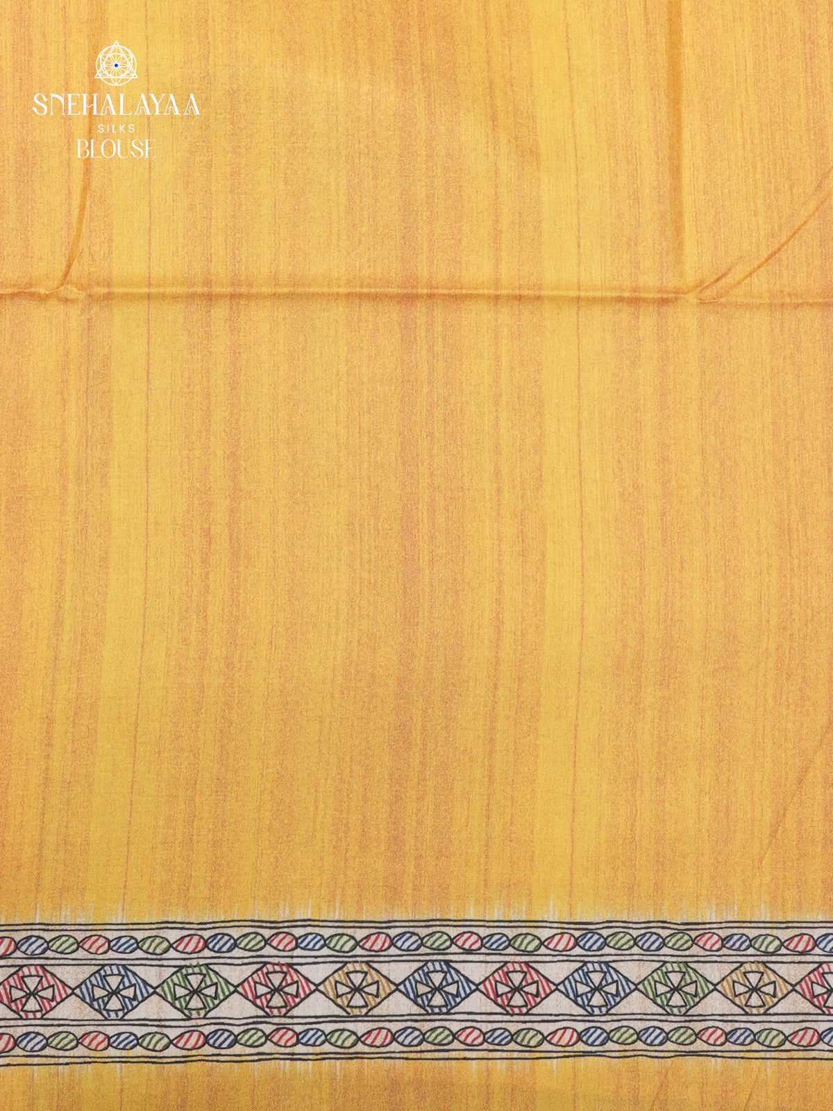 Yellow Madhubani Printed Saree