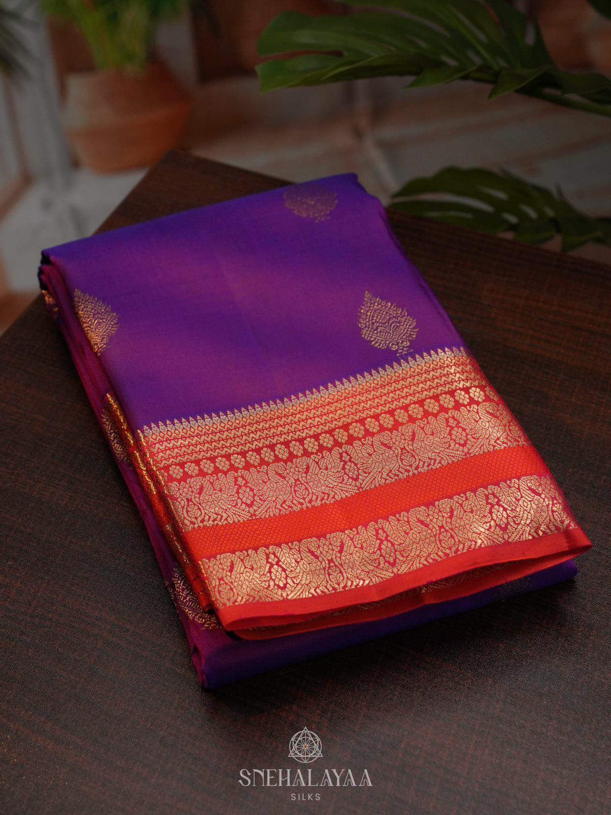 Violet Kanjivaram Silk Saree