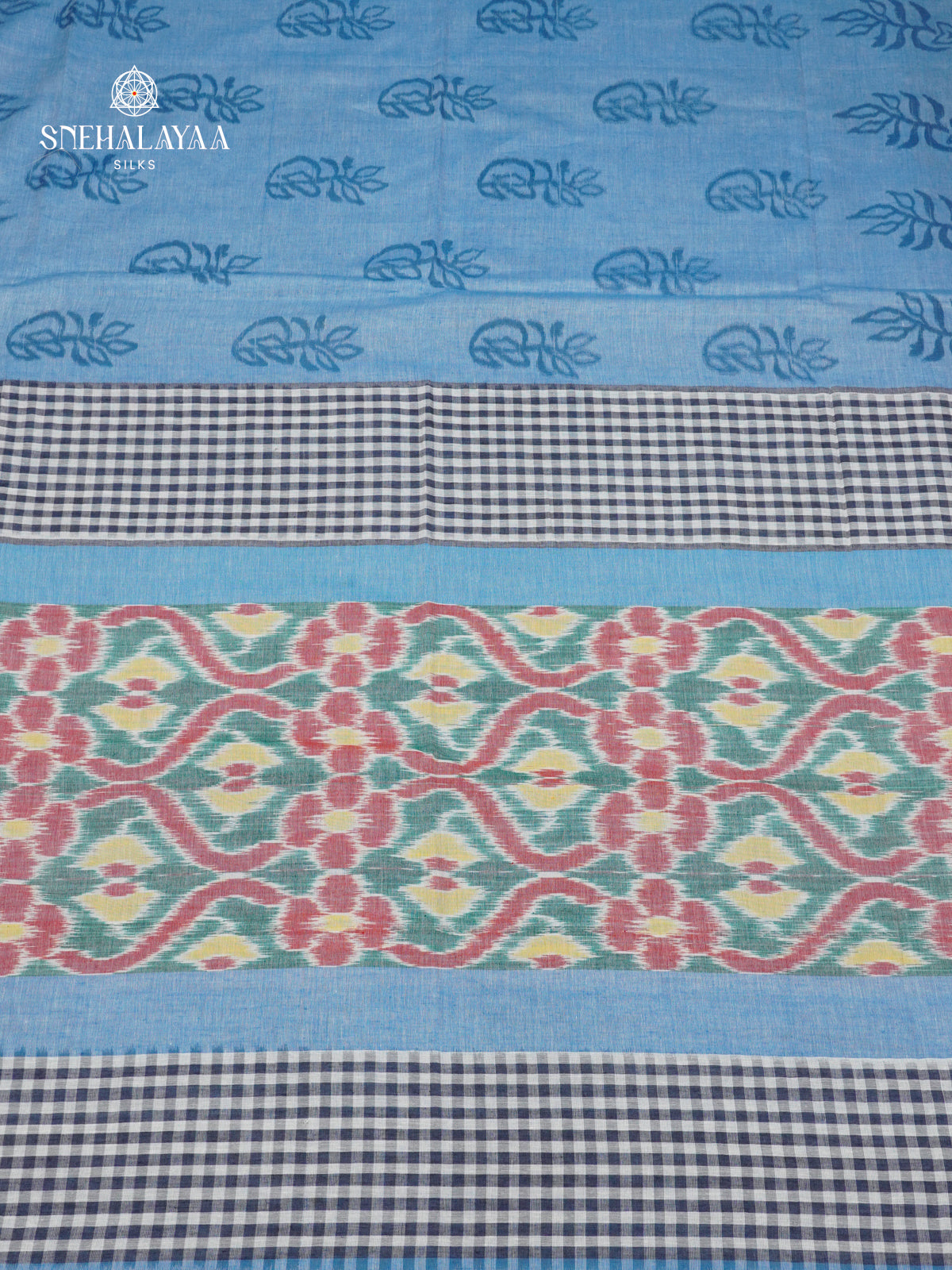 Blue Sambalpuri Cotton Saree