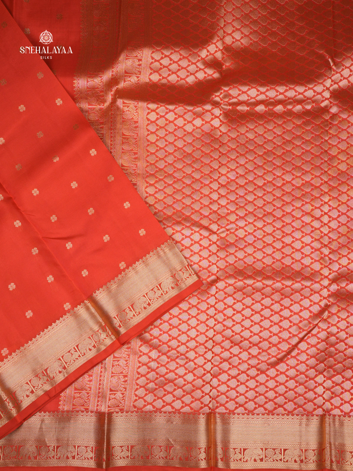 Orange Kanjivaram Silk Saree