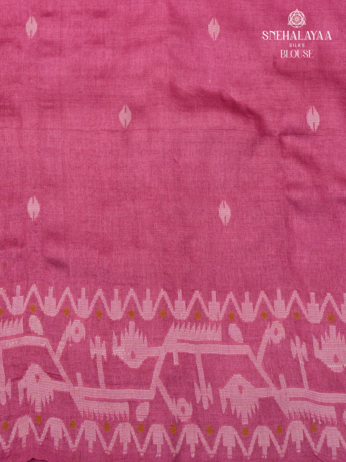 Onion Pink Tussar Silk Saree