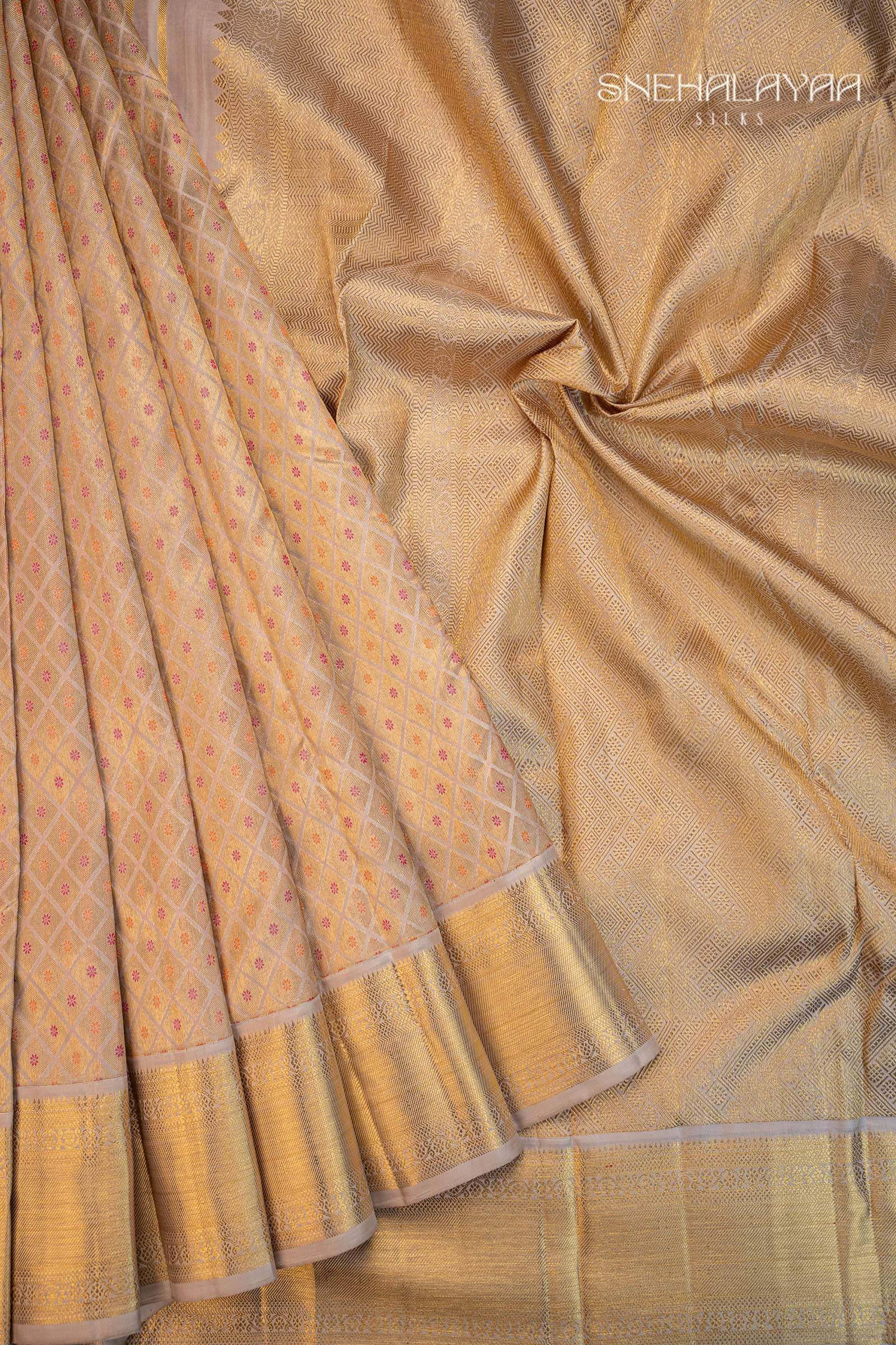 Gold Kancheevaram Silk Saree