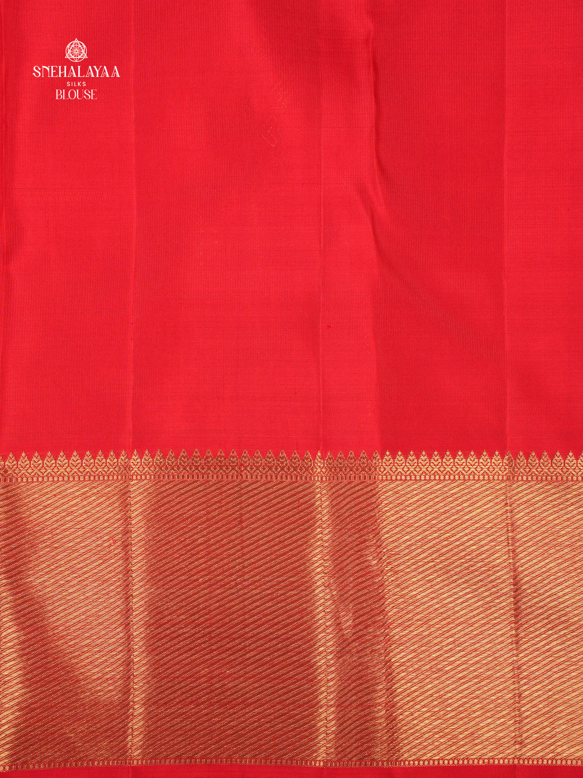 Vermilion Red Kanjivaram Silk Saree