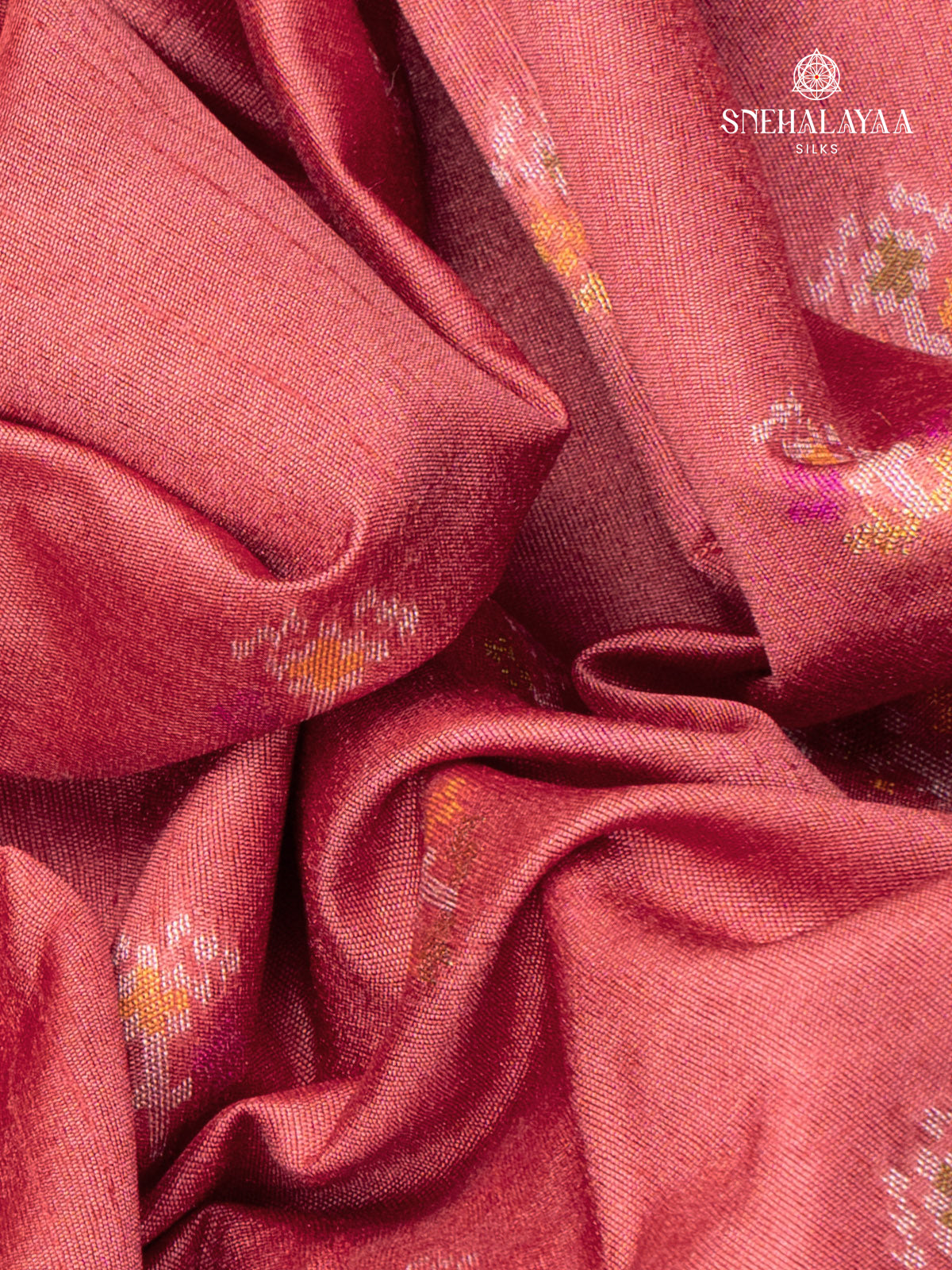 Pink Ikat Silk Saree
