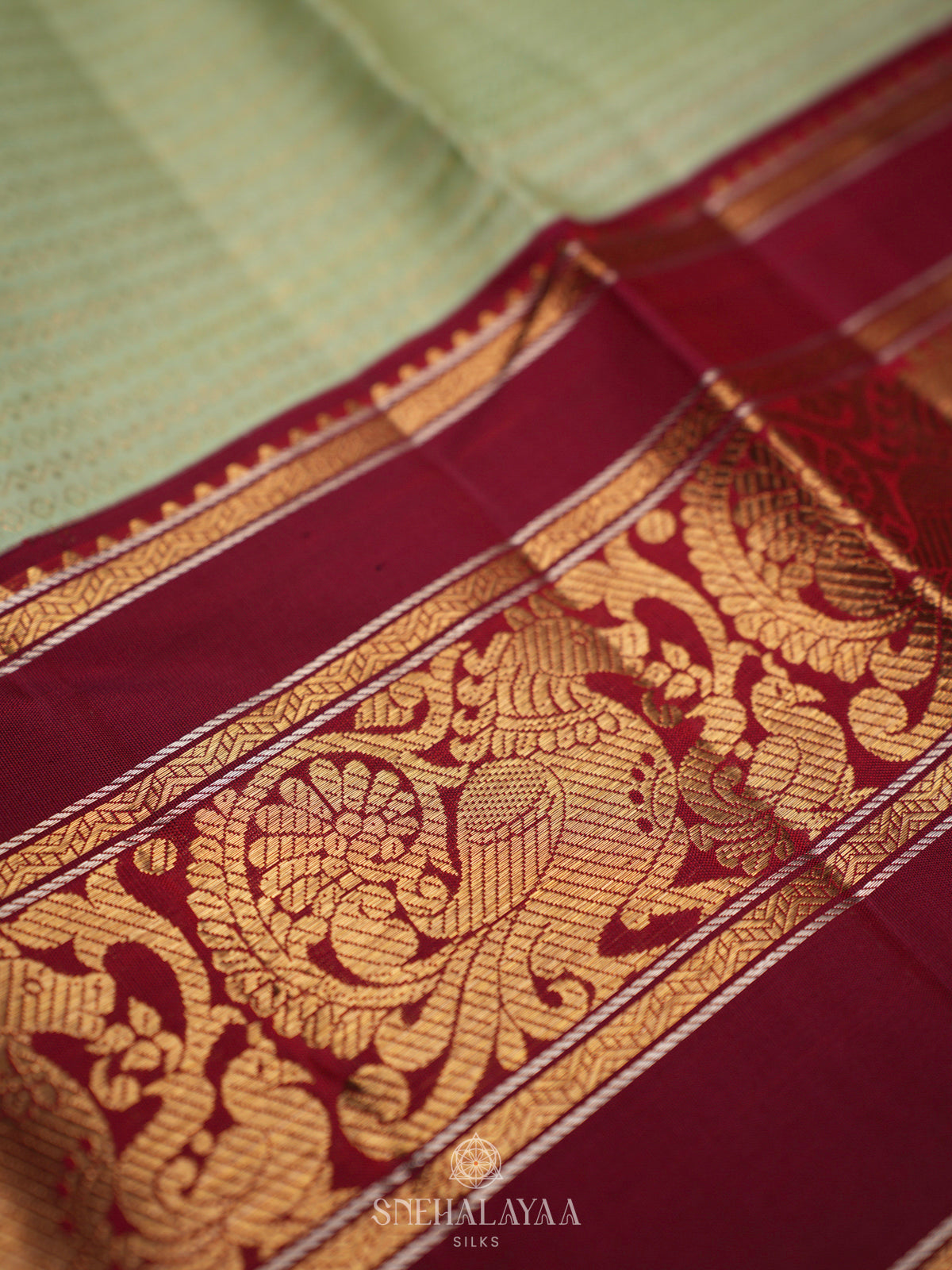 Pista Green Kanjivaram Silk Saree