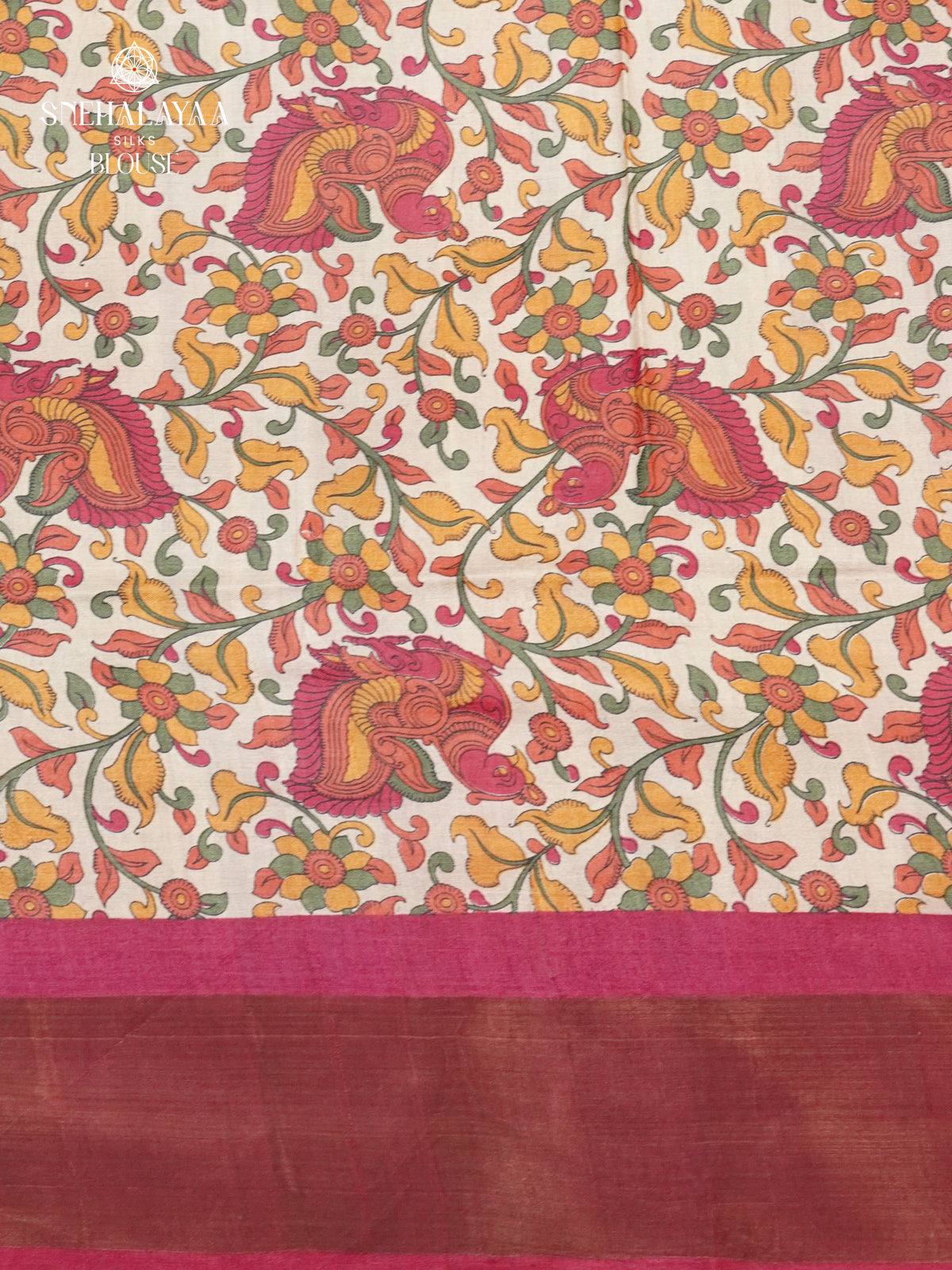 Wine Red Tussar Saree