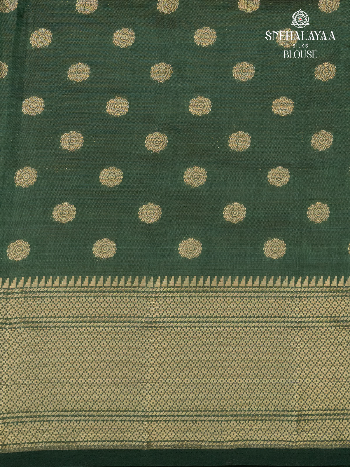 Forest Green Raw Silk Saree