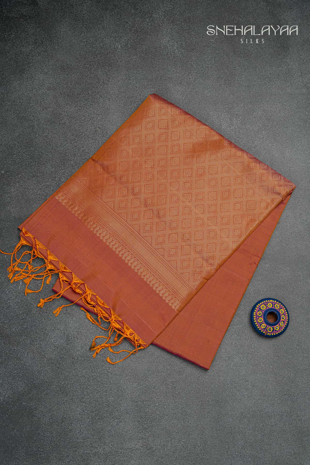 Rust Orange Soft Silk Saree