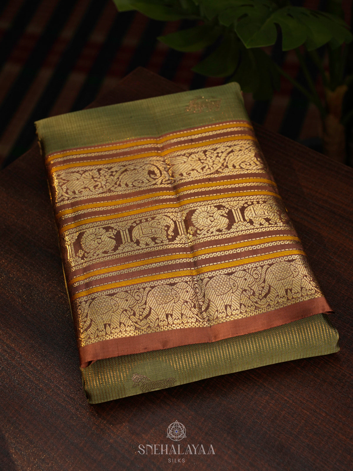 Pale Green Kanjivaram Silk Saree