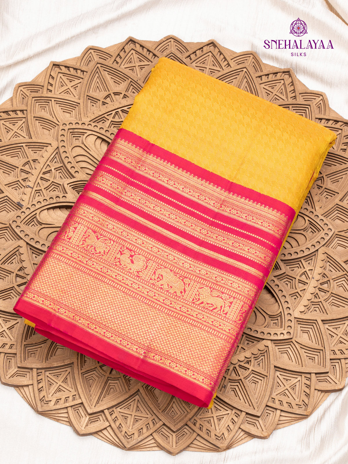Yellow Kanjivaram Silk Saree