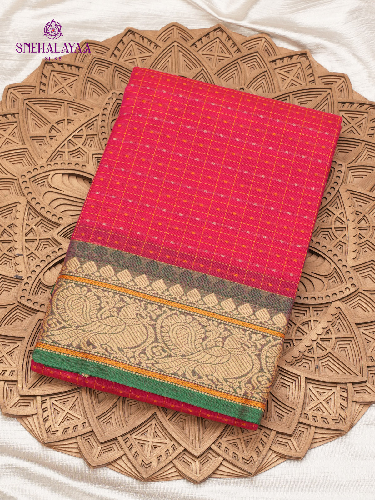 Pink Chettinad Cotton Saree