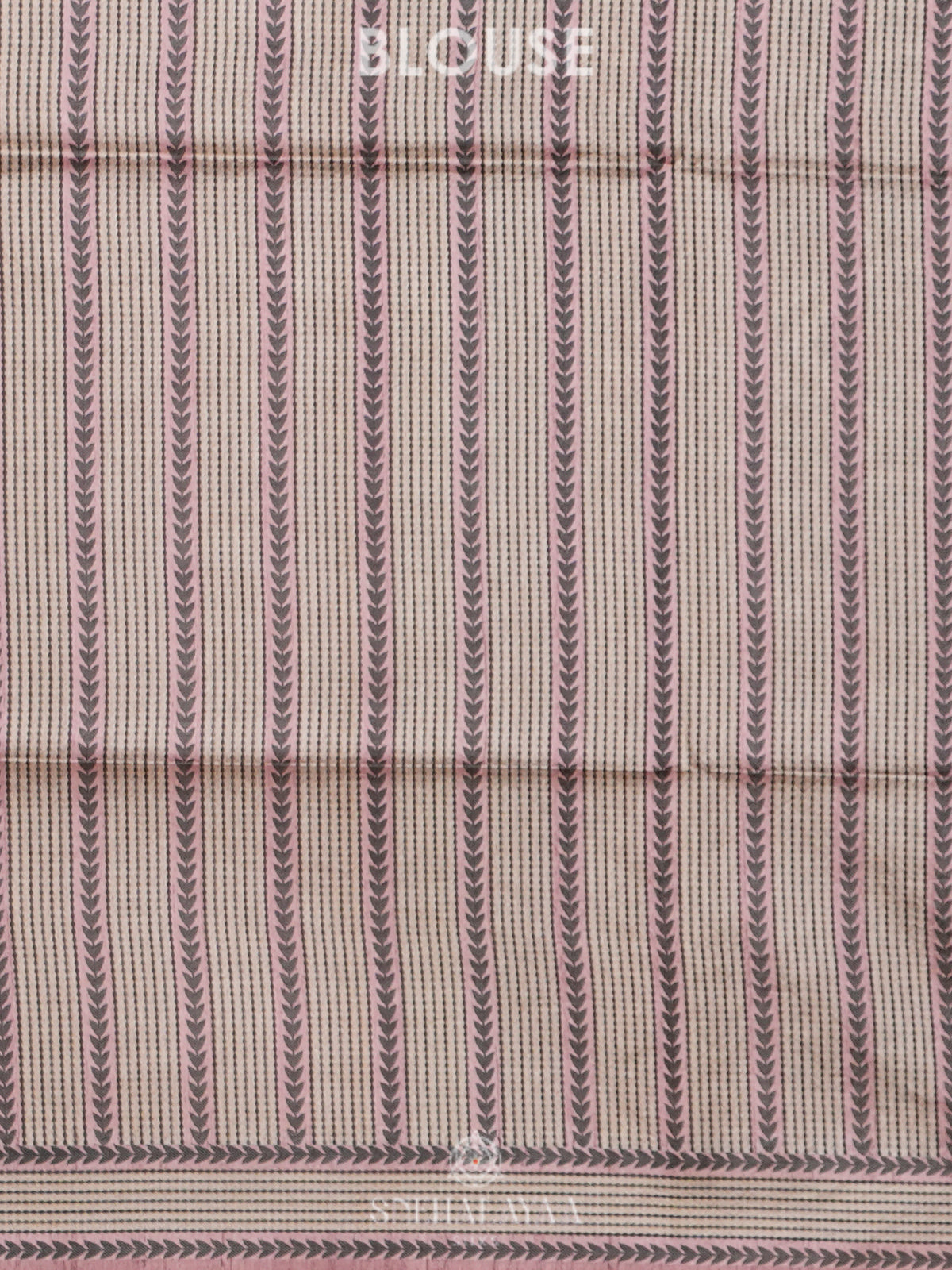Pink Tussar Embroidery Saree