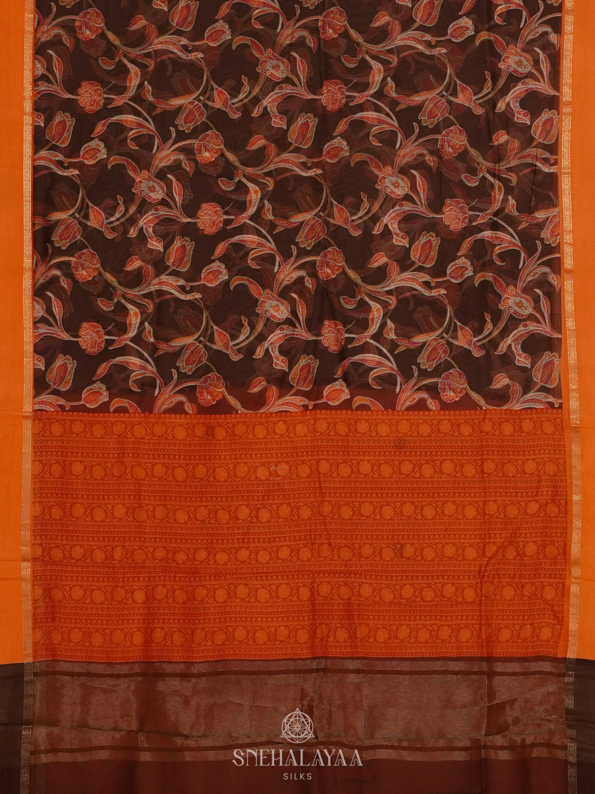 Brown Chanderi Saree