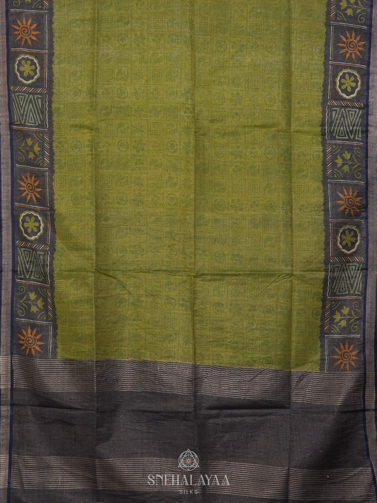 Green Bamboo Silk Saree