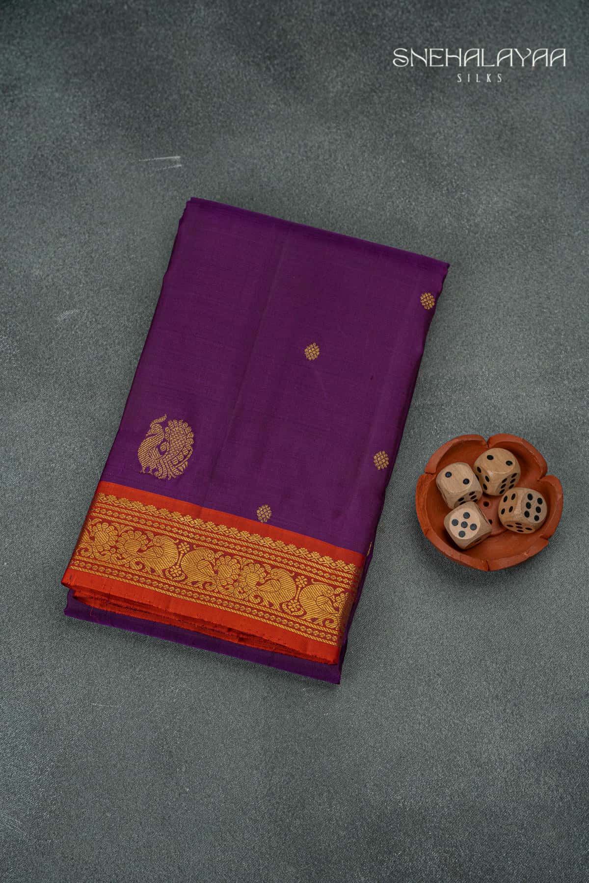 Purple Kancheevaram Korvai Silk Saree