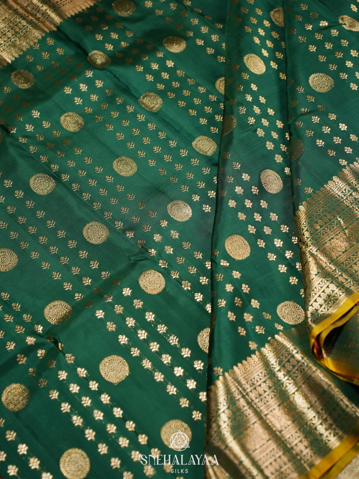 Forest Green Kanjivaram Silk Saree
