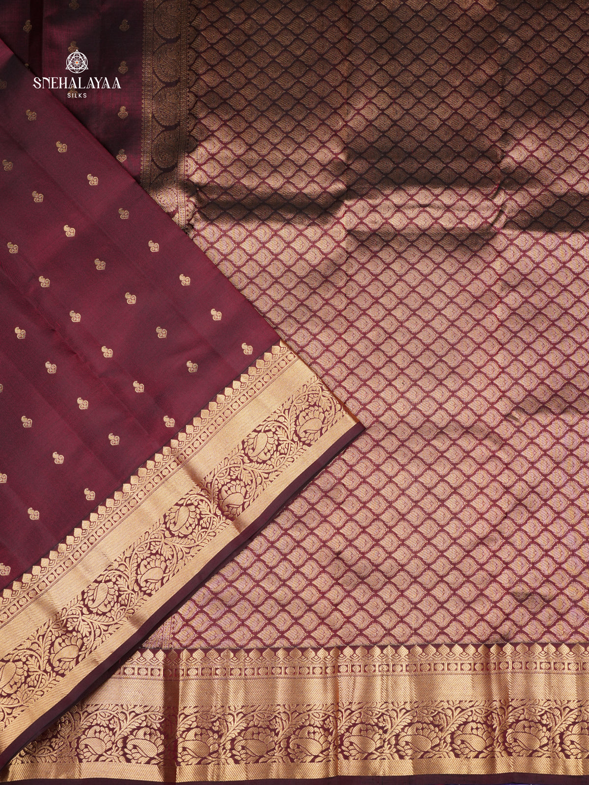 Burgundy Kanjivarm Silk Saree