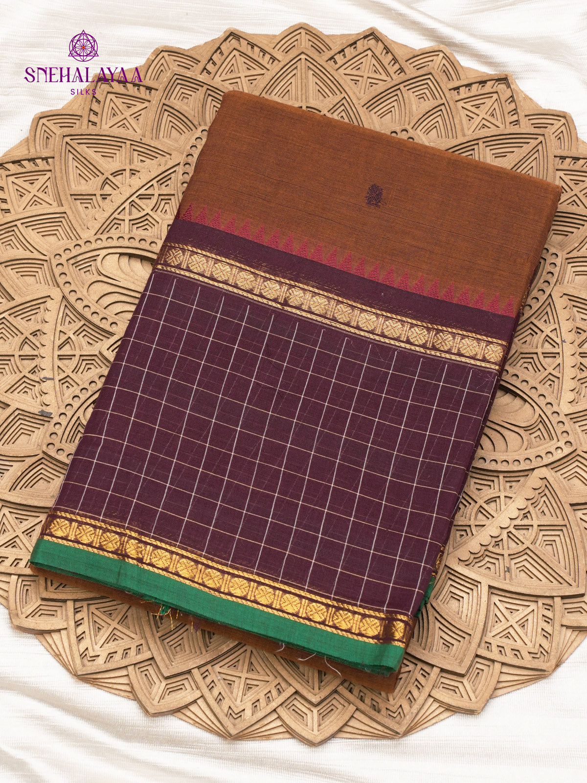 Brown Chettinad Cotton Saree