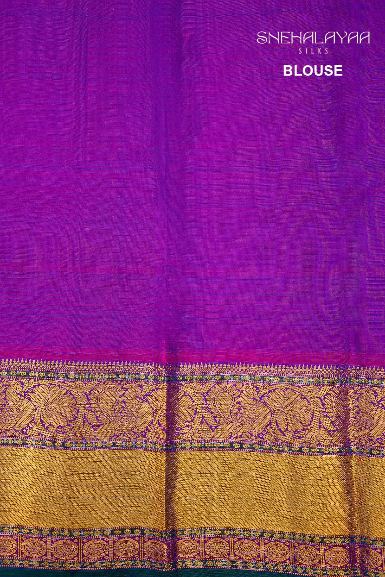 Peacock Blue Kancheevaram Silk Saree