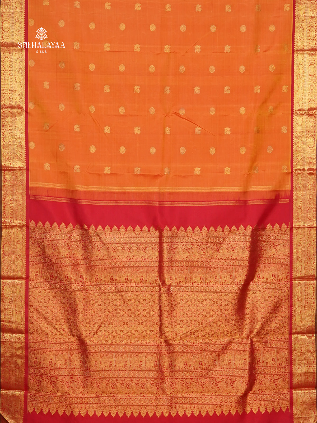 Orange Kanjivaram Silk Saree