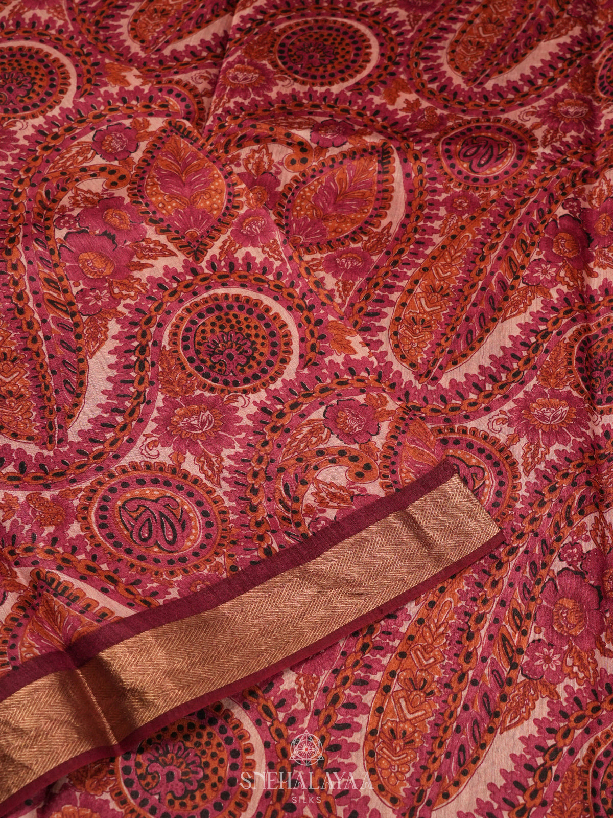 Maroon Chanderi Saree