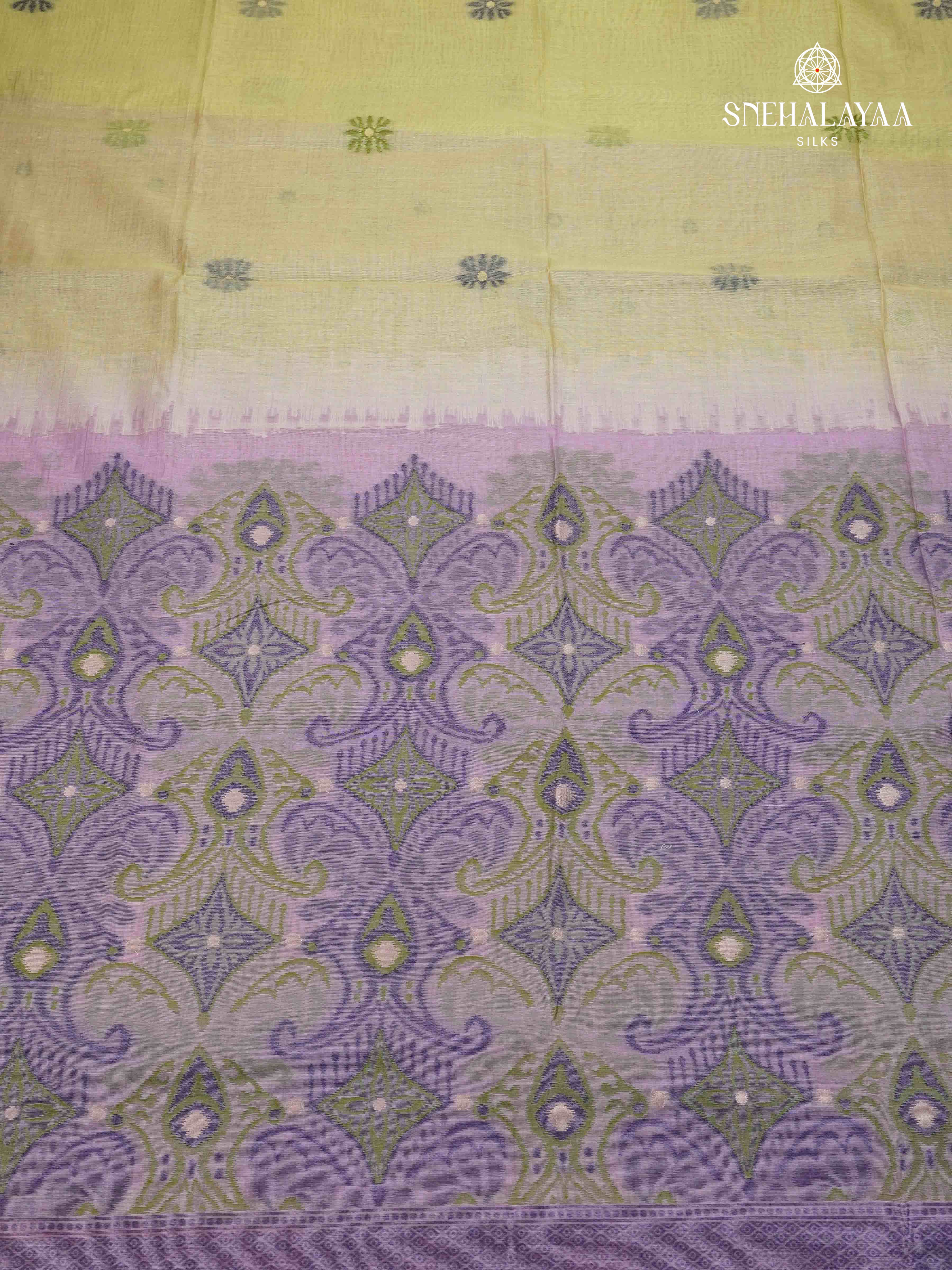 Olive Green Munga Cotton Saree