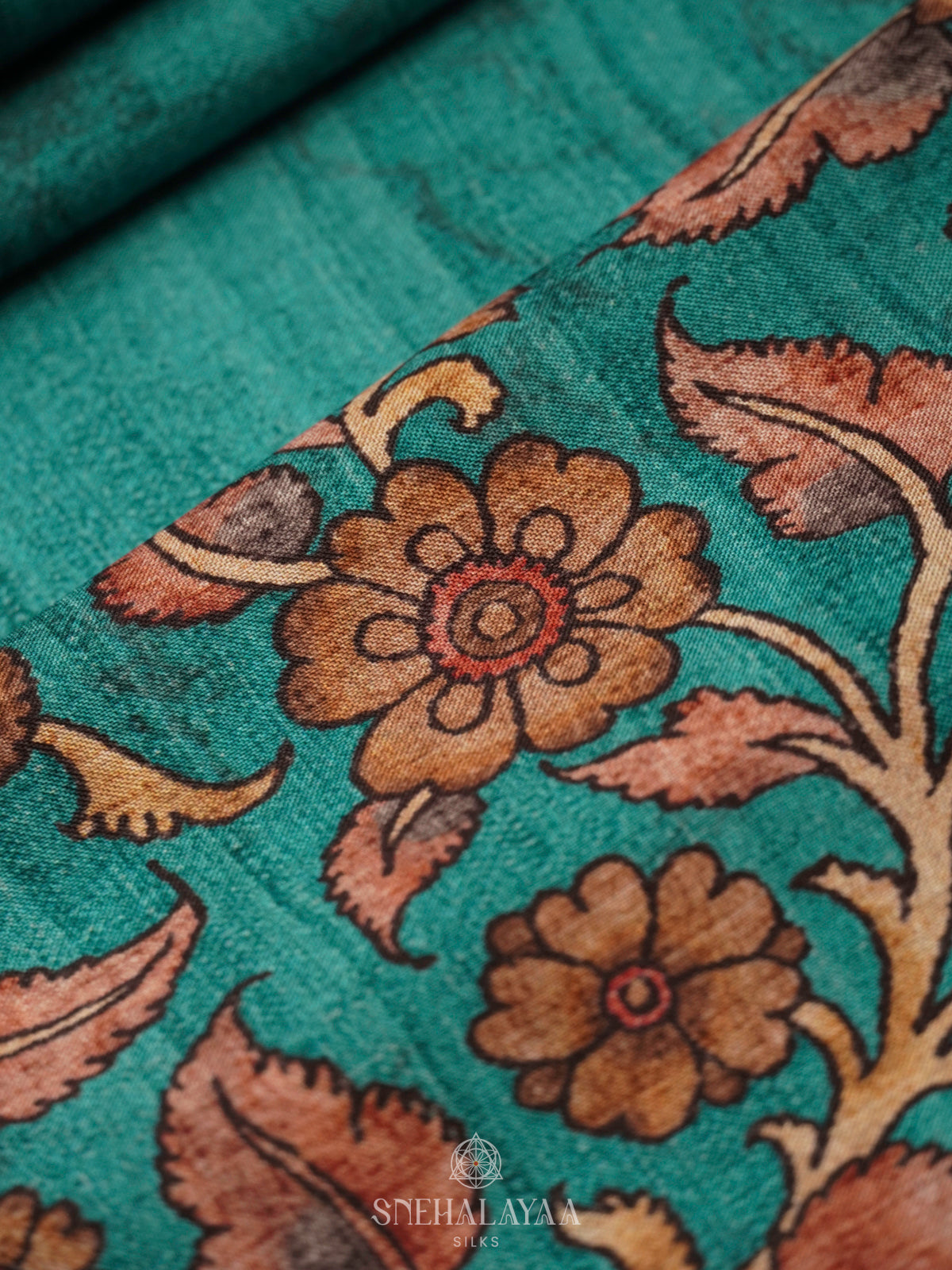 Peacock Blue Dola Silk Saree