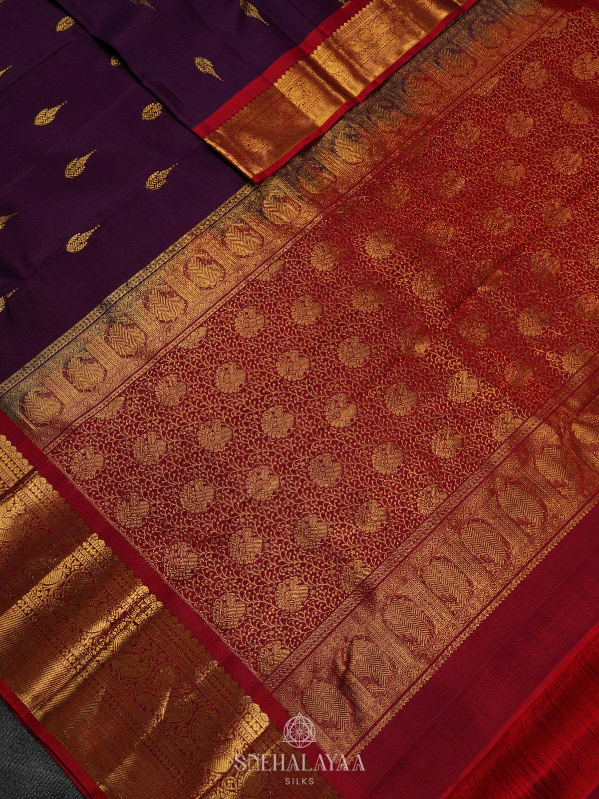 Purple Kanjivaram Silk Saree