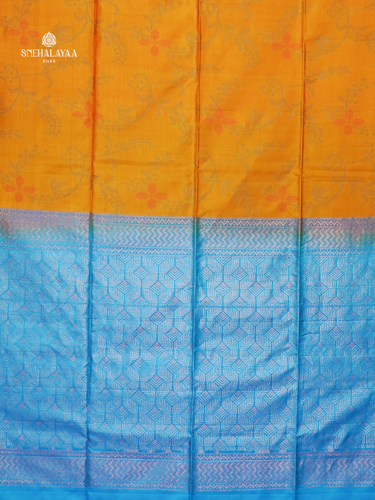 Orange Borderless Kanjivaram Soft Silk Saree