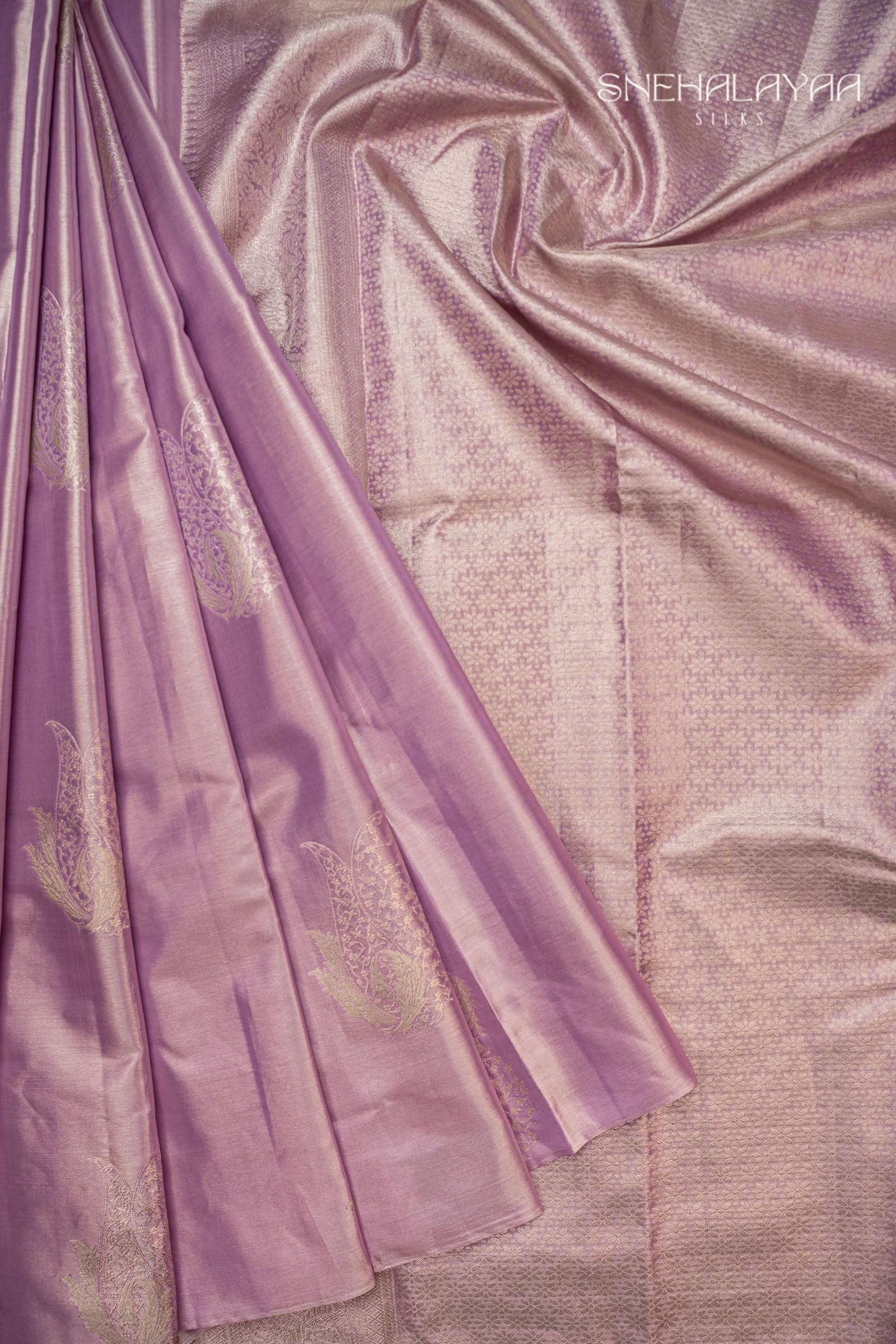 Lavender Kancheevaram Tissue Silk Saree