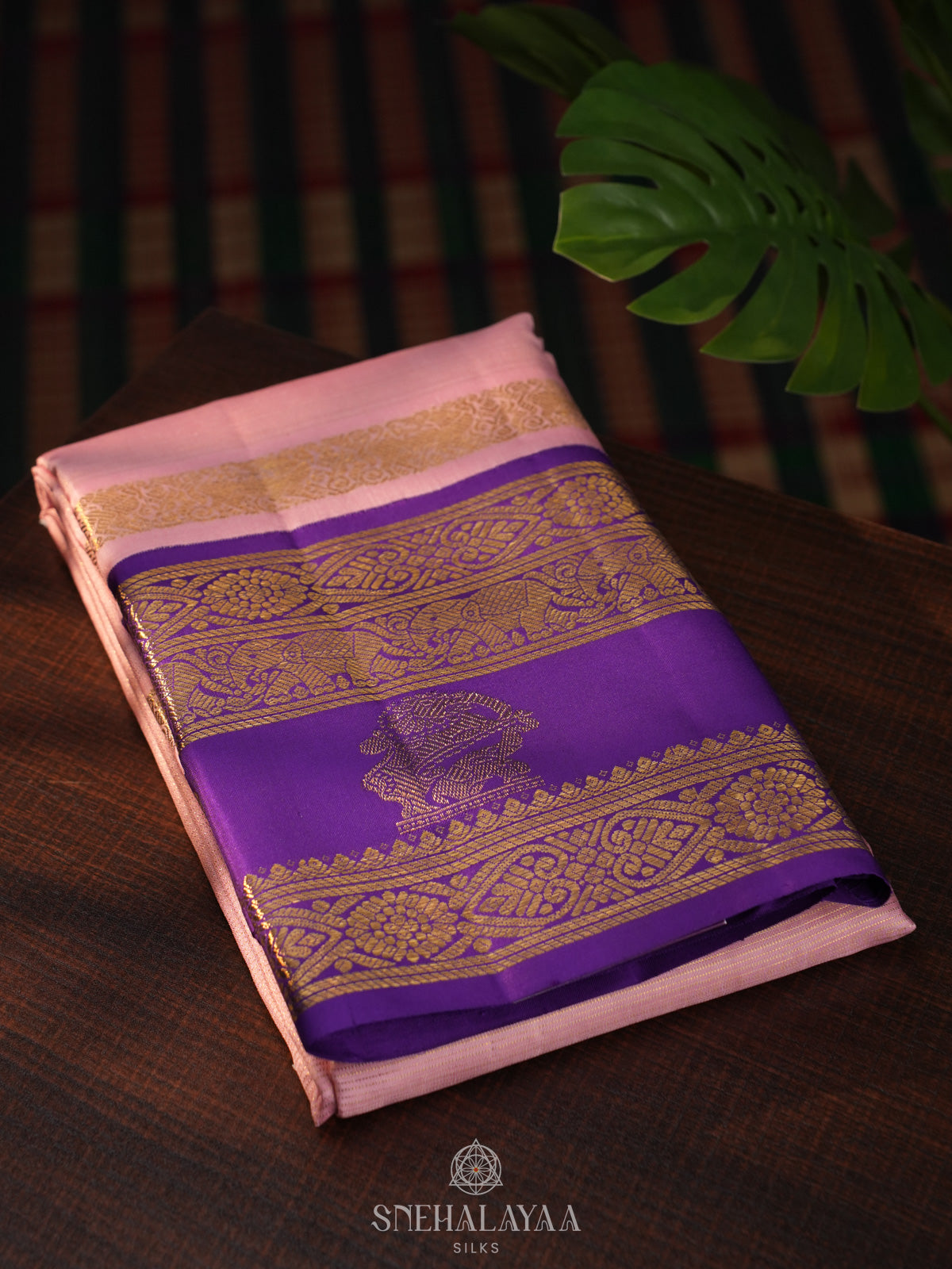 Lilac Pink Kanjivaram Silk Saree
