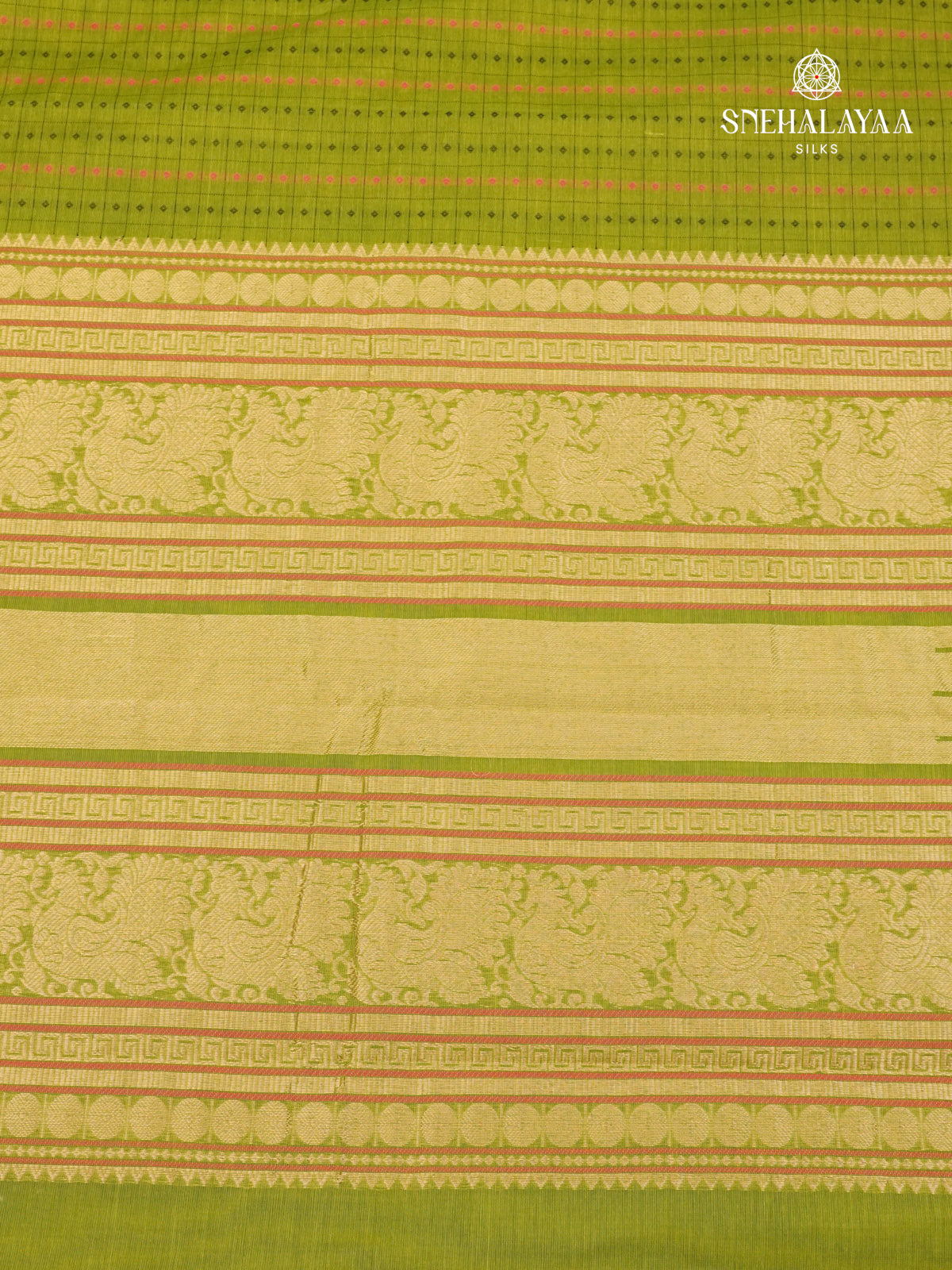 Lime Green Pure Kanchi Cotton Saree