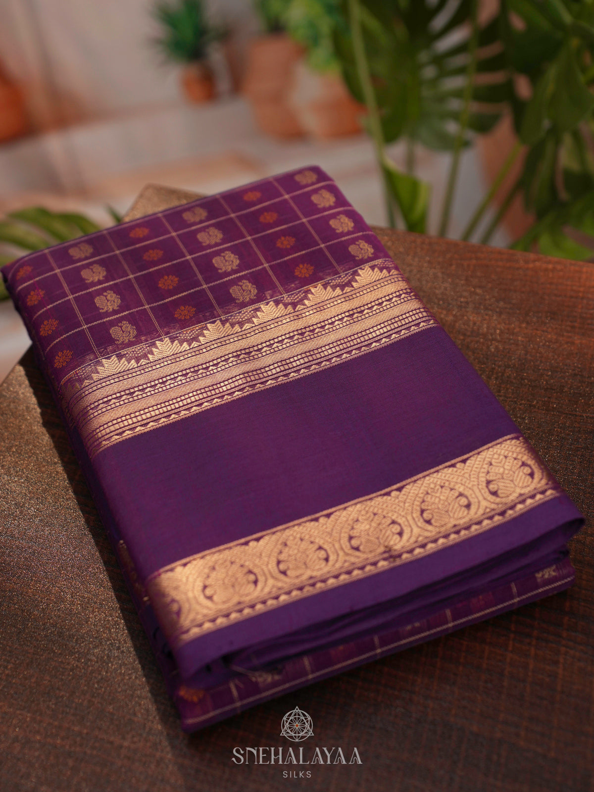 Purple Kanchi Cotton Saree