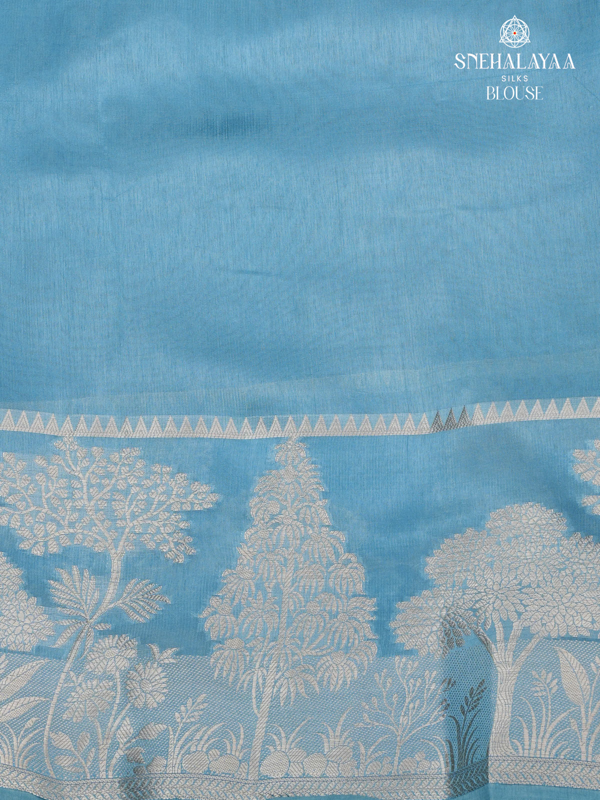 Peacock Blue Banaras Dupion Silk Saree