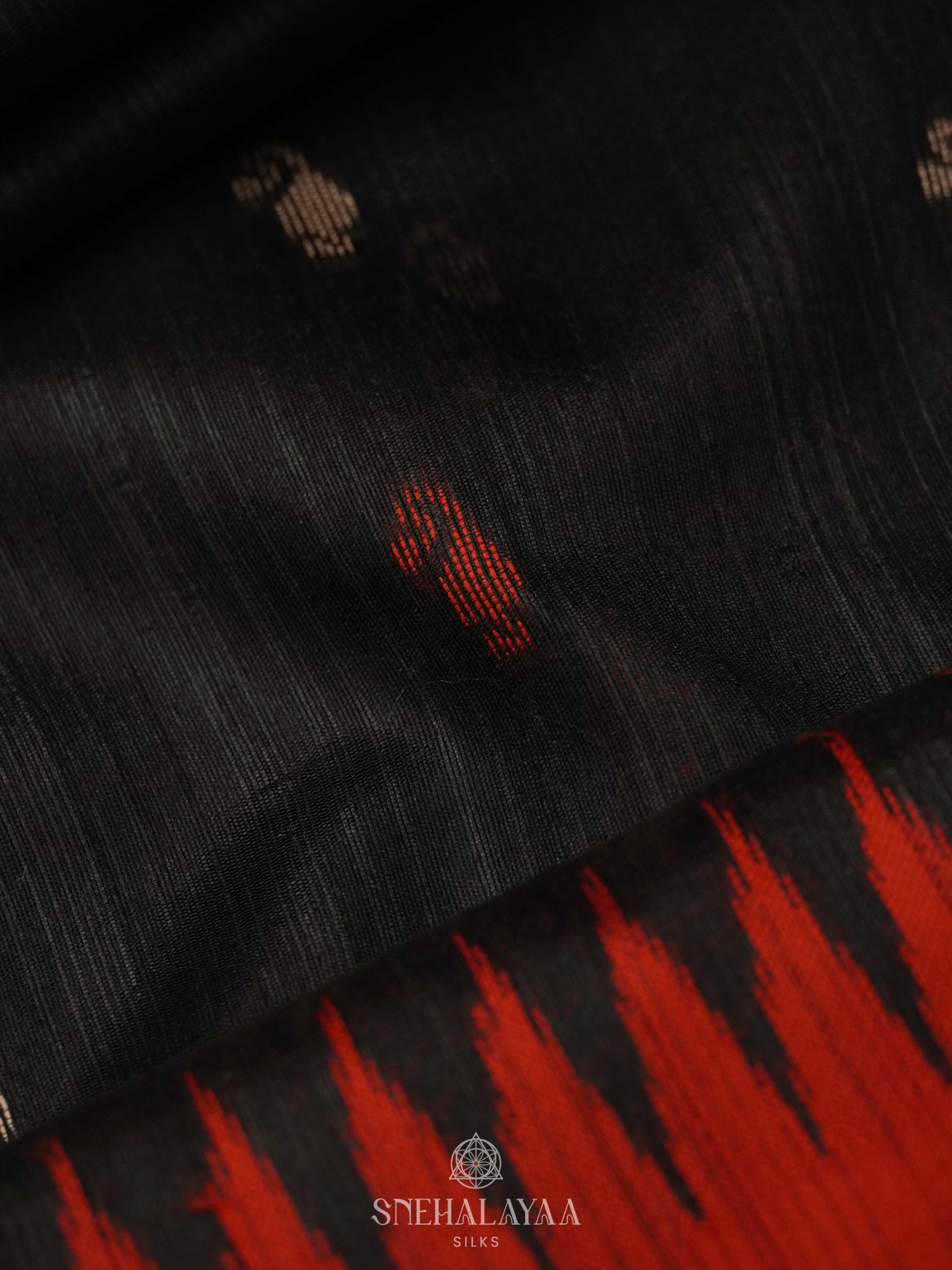 Navy Blue Munga Tussar Saree