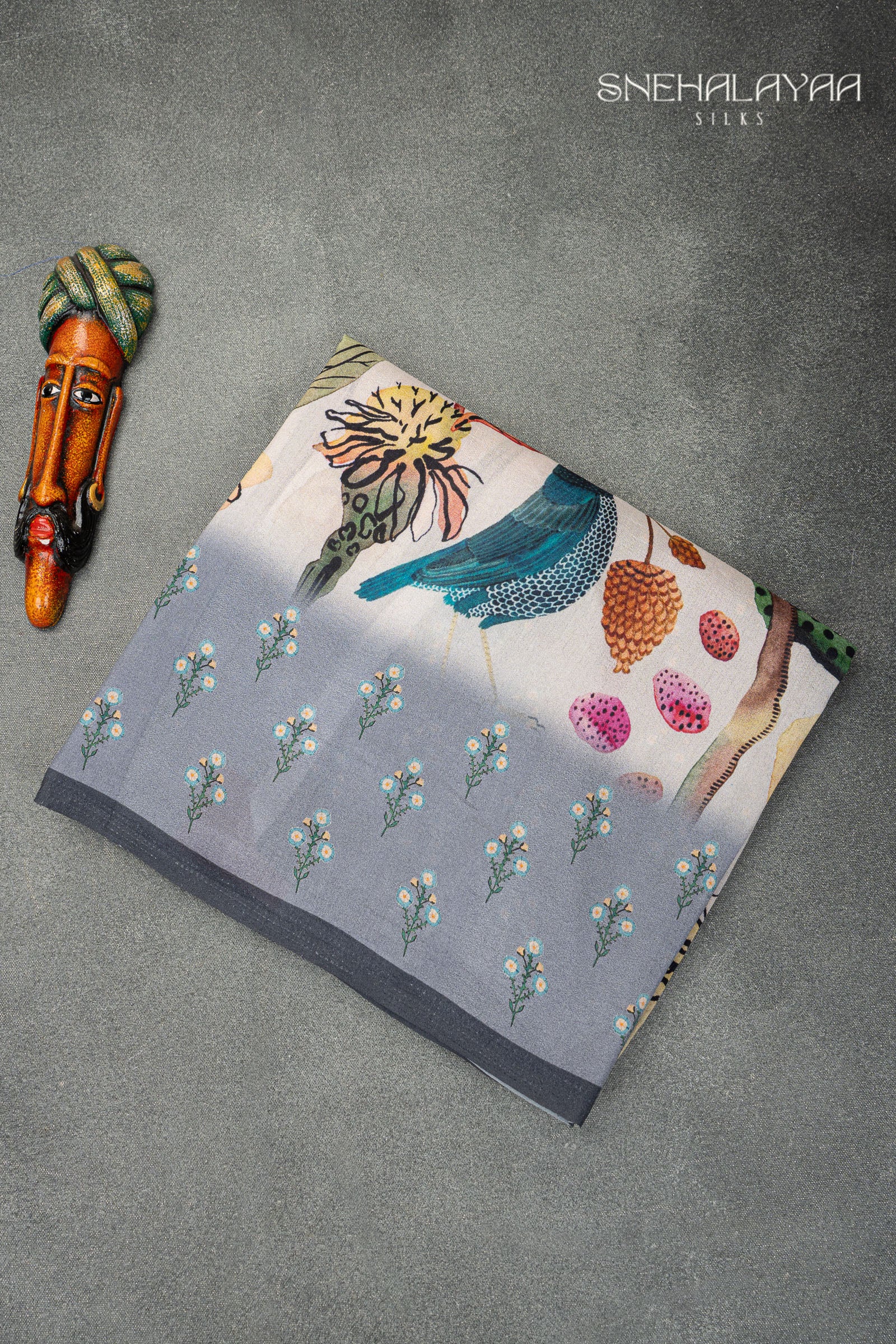 Off White Dola Silk Saree