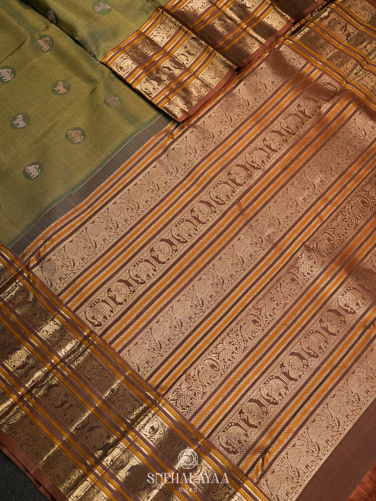 Pale Green Kanjivaram Silk Saree