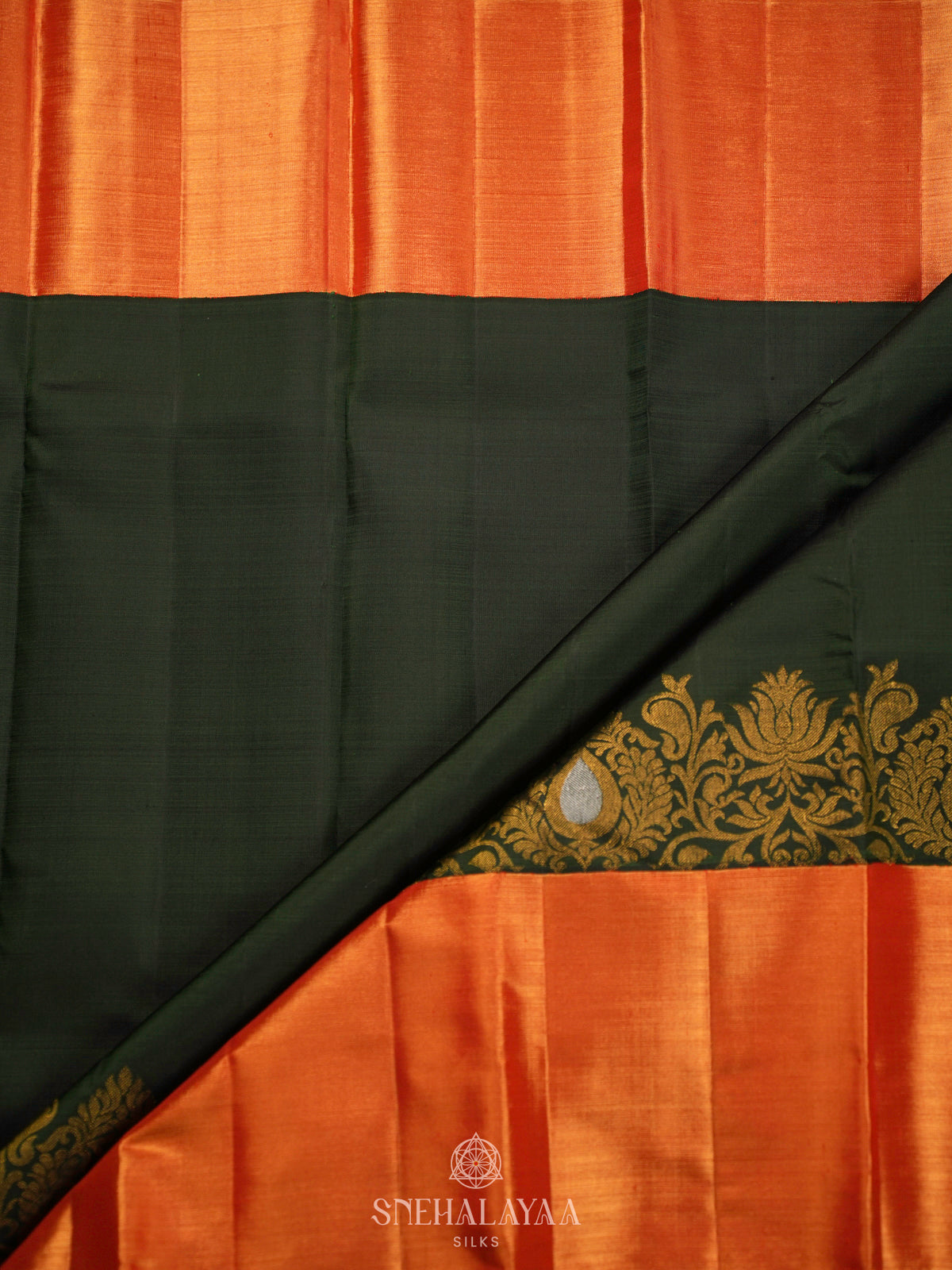 Forest Green Kanjivaram Silk Saree
