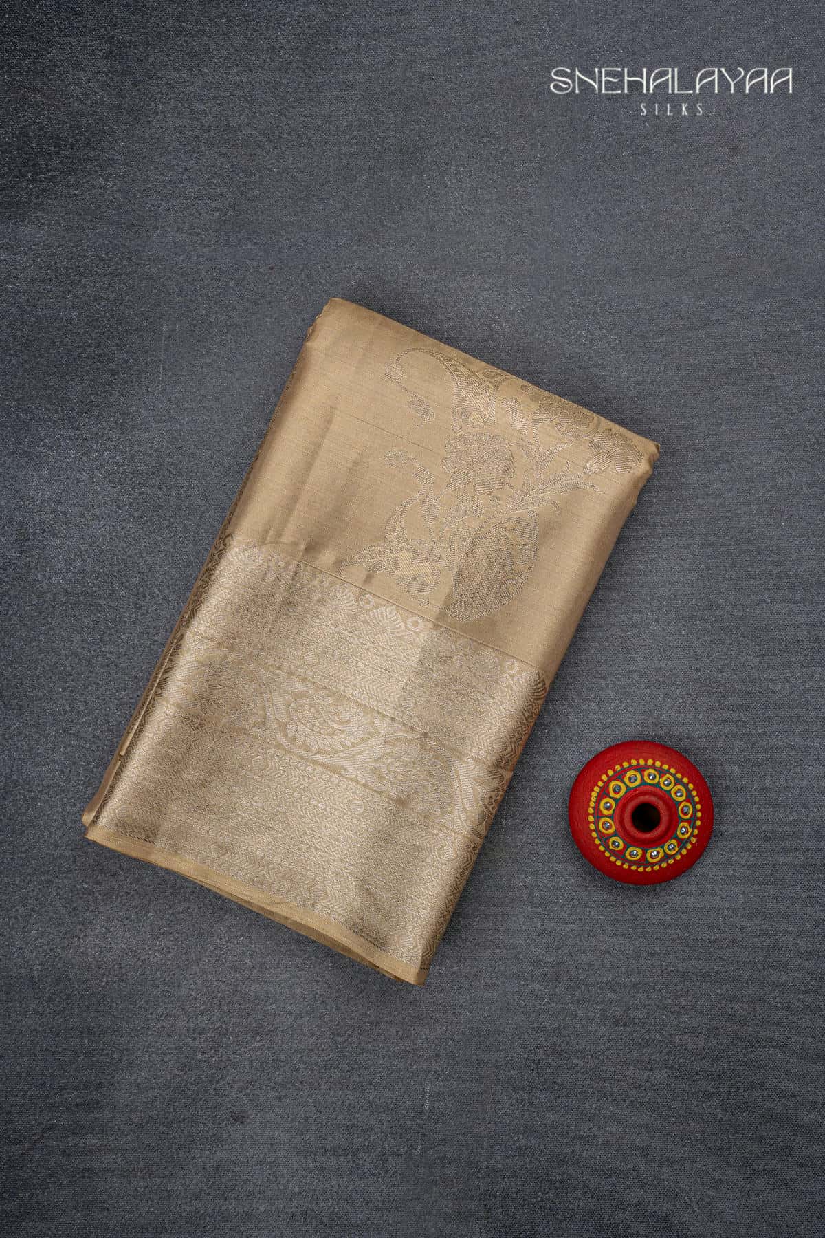 Golden Kancheevaram Tissue Silk Saree