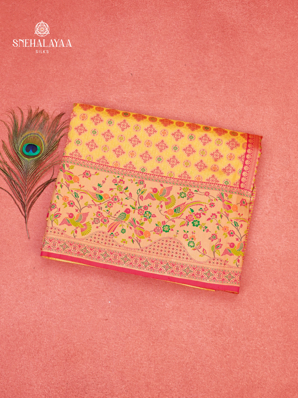Orange Banaras Tissue Paithani Saree