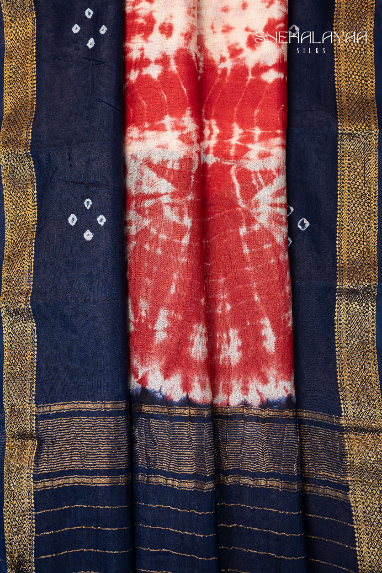 Red Semi Mangalgiri Silk Cotton Saree