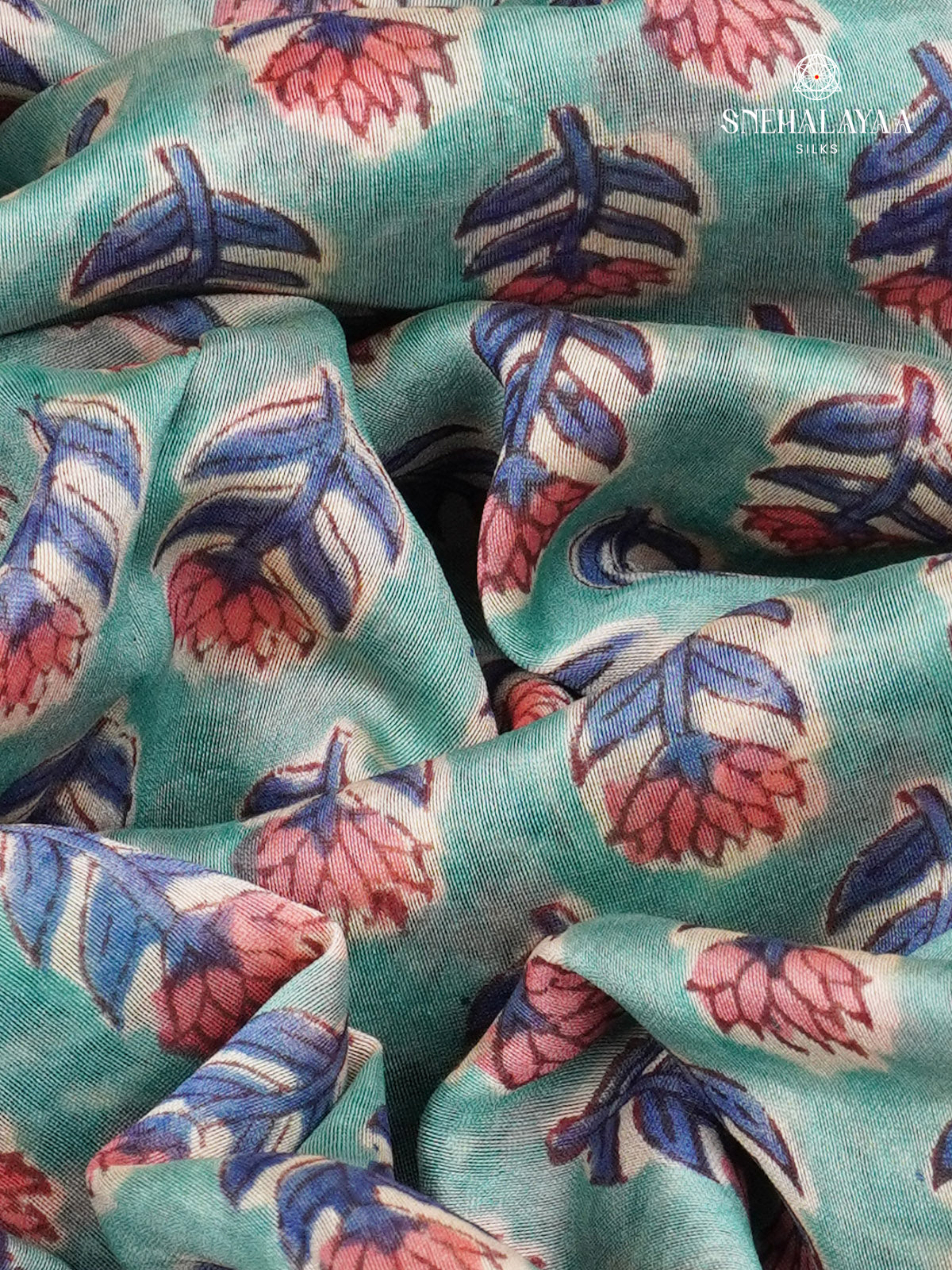 Ocean Blue Chanderi Saree