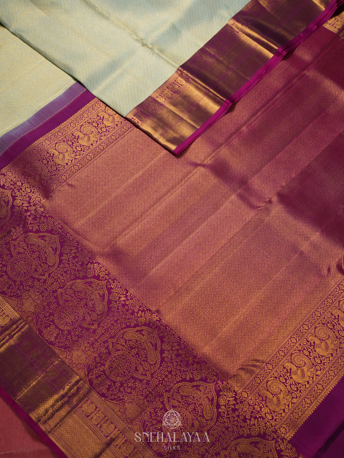 Pale Green Kanjivaram Silk Saree