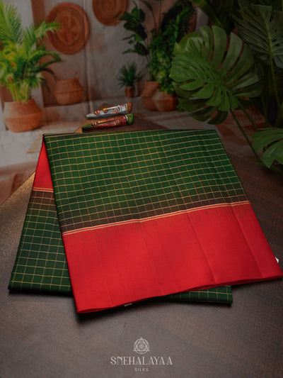 Forest Green Soft Silk Saree