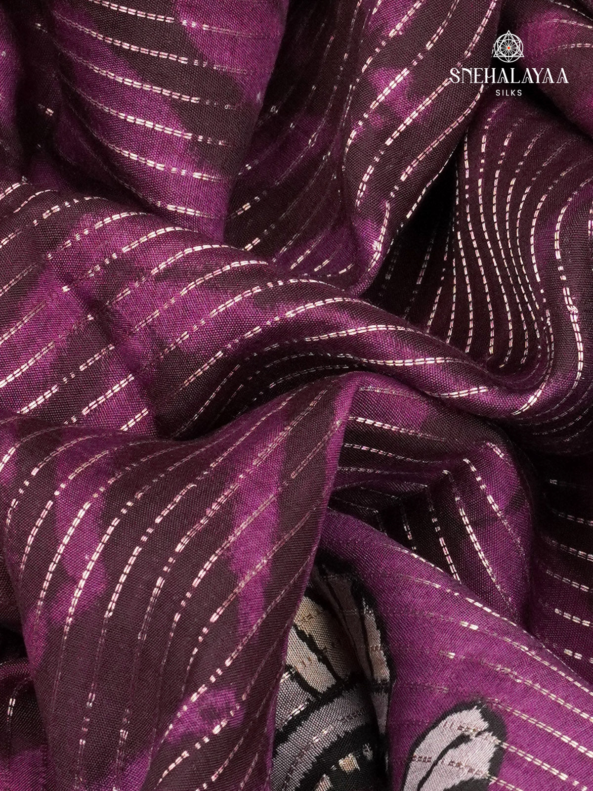 Magenta Chanderi Saree
