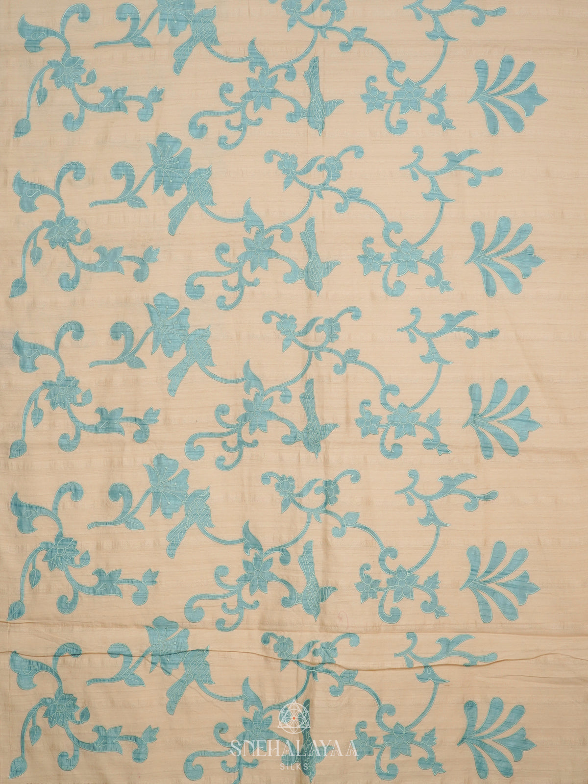 Cream Raw Silk Saree