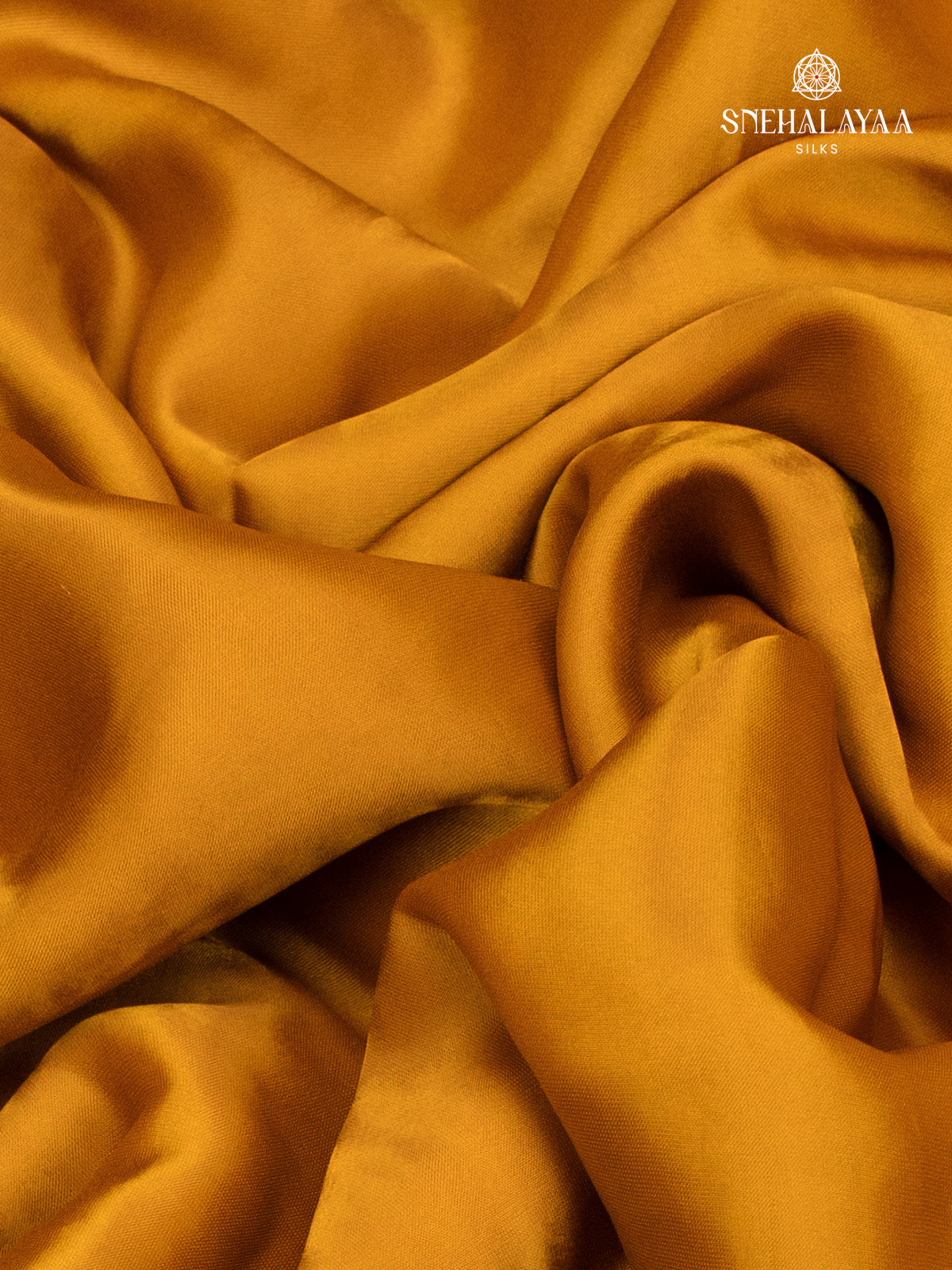 Mustard Yellow Satin Embroidery Saree