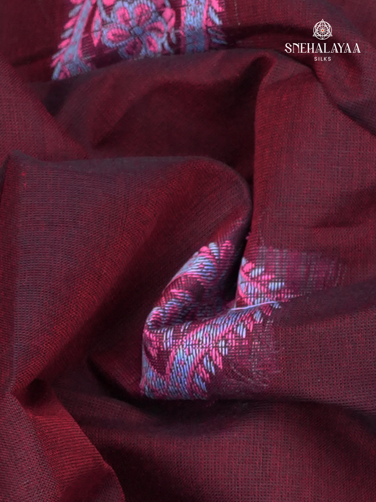 Magenta Handloom Cotton Saree